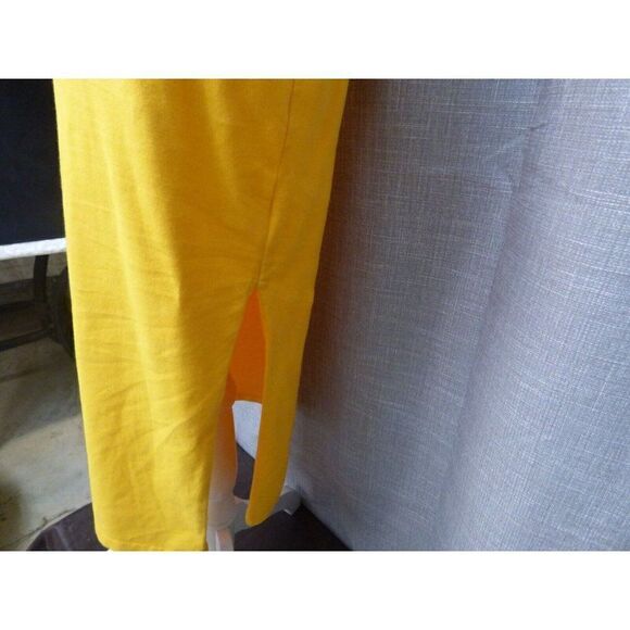 Monrow Mock Neck Side Slit Halter Dress, Bright Yellow, Small - Picture 5 of 12